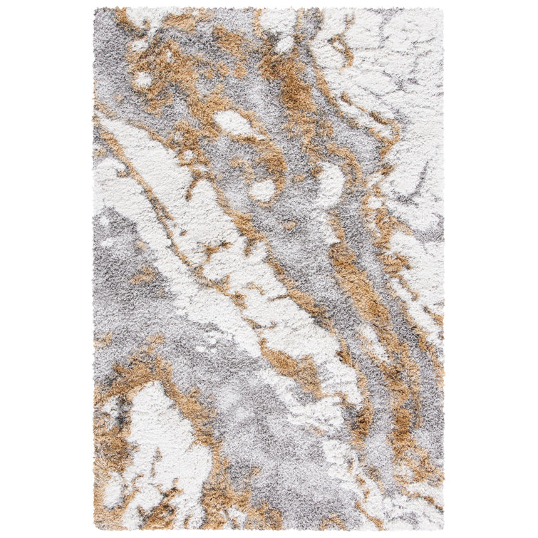 Zipcode Design™ Elser Abstract Ivory/Gray/Gold Area Rug & Reviews Wayfair